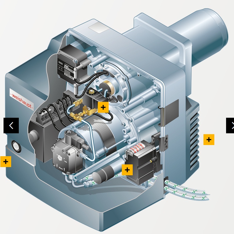 BRULEUR WEISHAUPT FIOUL WL5/1-B EXEC. LN-BE VOLET AIR FIXE