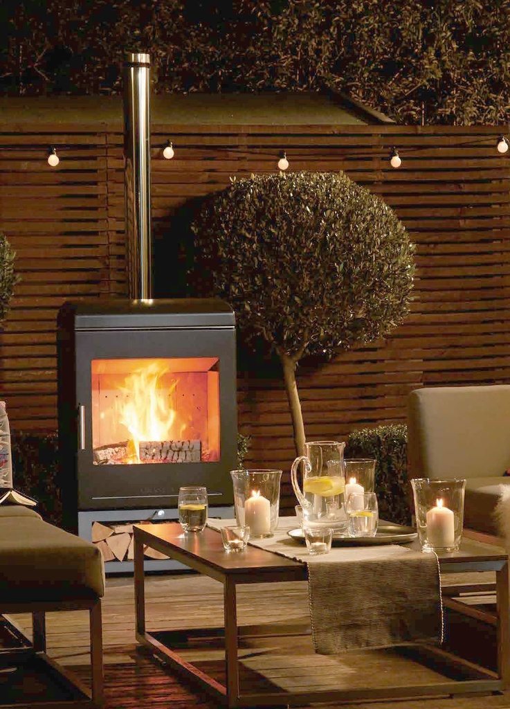 POELE BOIS BARBECUE EXTERIEUR H400 AVEC HOUSSE