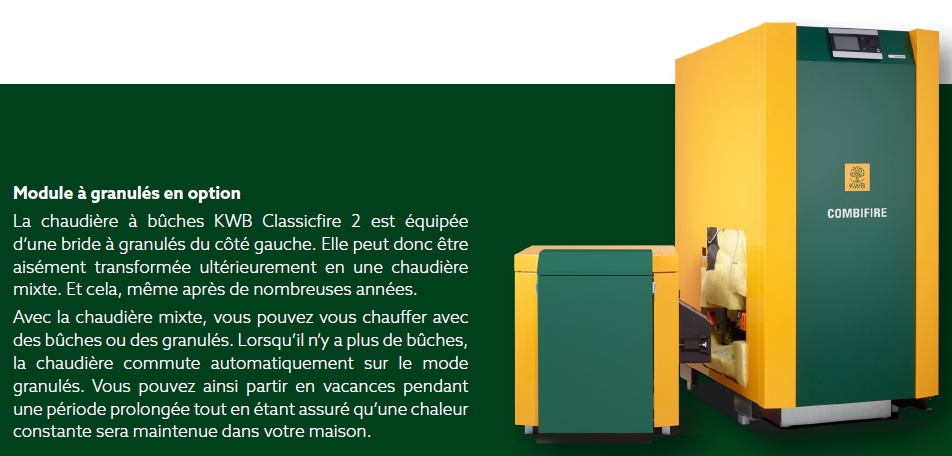 CHAUDIERE BOIS BUCHES KWB CLASSICFIRE CF2 38 KW
