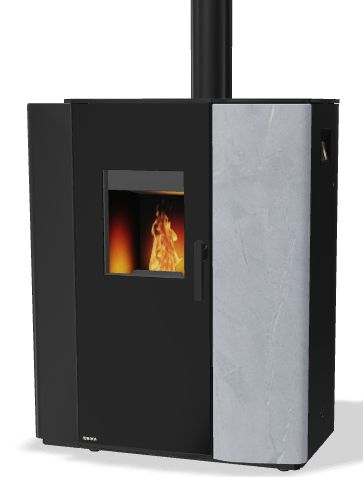 [RIK_E17008+E17009+E17011] POELE BOIS PELLETS RIKA PARO PIERRE OLLAIRE 8 KW