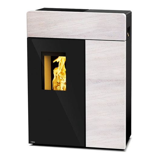 [RIK_E16011] POELE PELLETS RIKA DOMO PIERRE BLANCHE 10 KW RAO