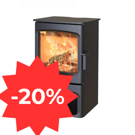 [CHA_01.20.005.01.02 EXPO] POELE BOIS CHARNWOOD - ARC 5 SUR SOCCLE - NOIR MAT